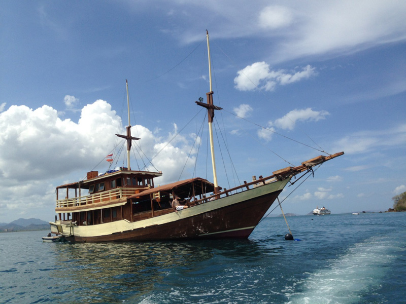 Phinisi boat in Komodo National Park