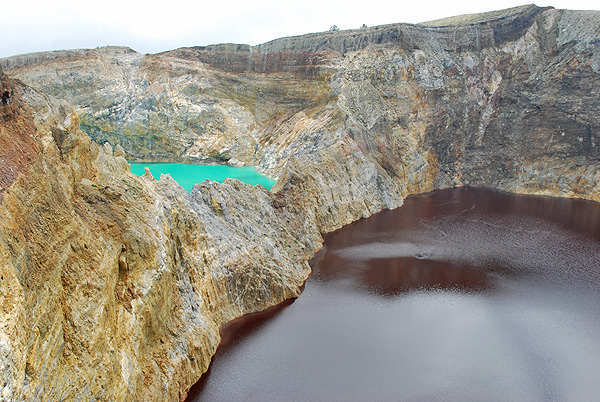 Indonesia - Flores Island -  Kelimutu -  The east lake is also called Tiwu Ata Polo (Bewitched or Enchanted Lake).  