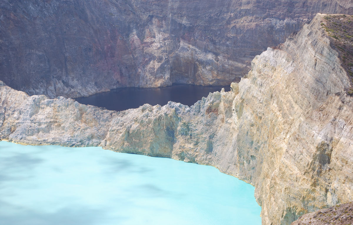Indonesia - Flores Island -  Kelimutu Volcano with 3 colorede (changing colors)lakes